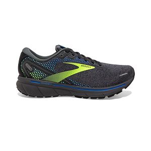 Brooks Ghost 14 Road Running Shoes - Mens, Grey/Yellow/Blue | IE-QNY951470